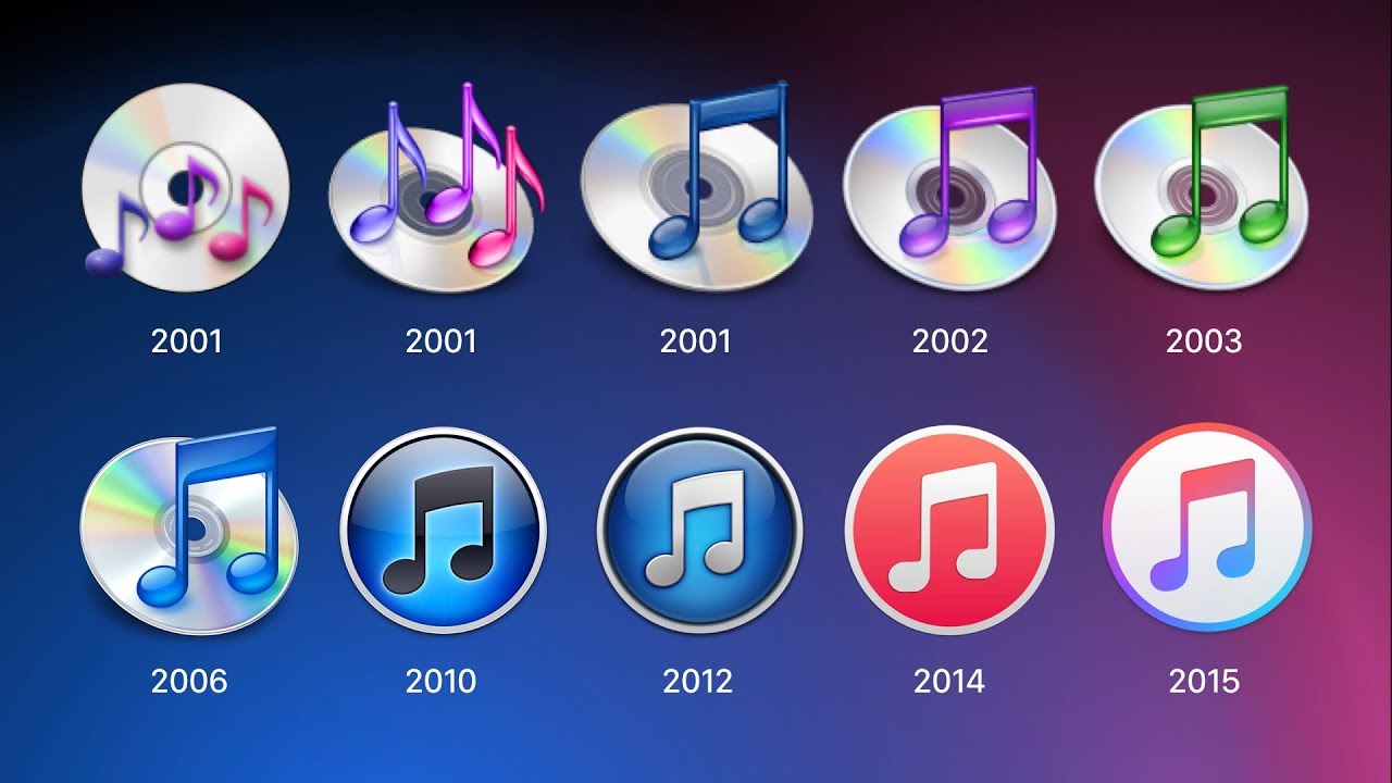 iTunes logo history (2001-2015)
